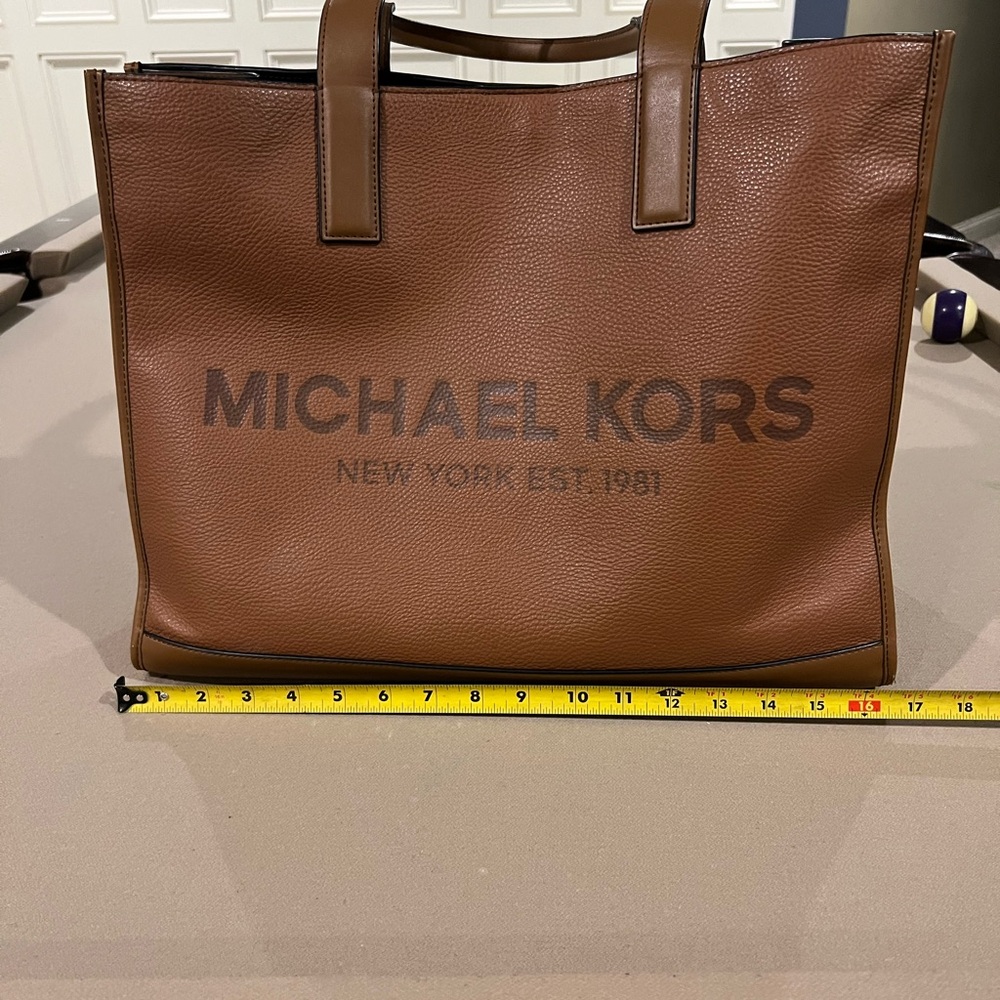 Michael Kors Tan Leather Men's Briefcase - Picture 6 of 10